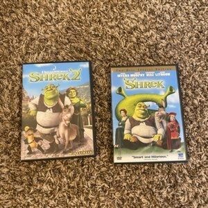 Shrek & Shrek 2 DVD Movie Lot - Green Covers